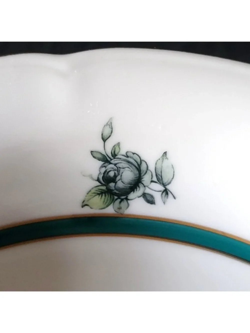 Vintage Royal Bayreuth Teal Tulip Coupe Bowl 7.625